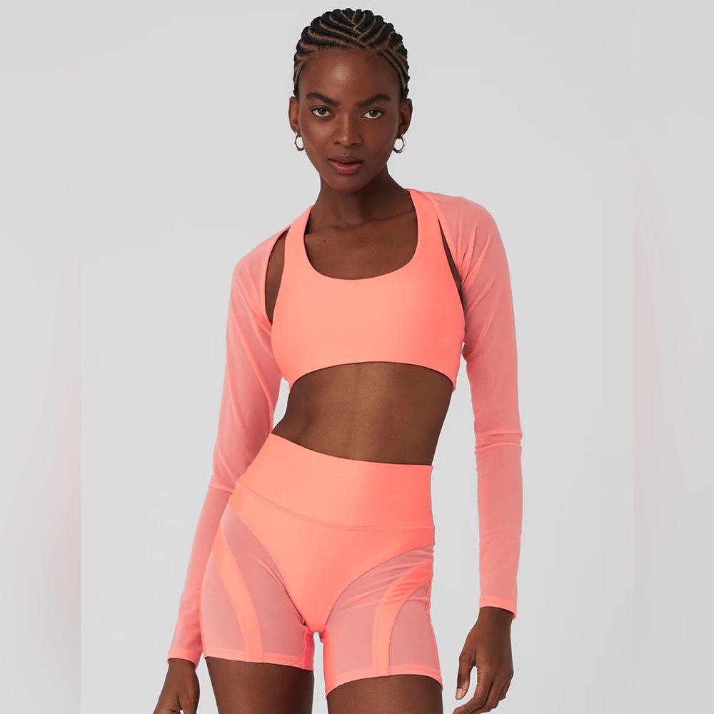 Alo Airlift advantage Racerback Bra in Candy Orange